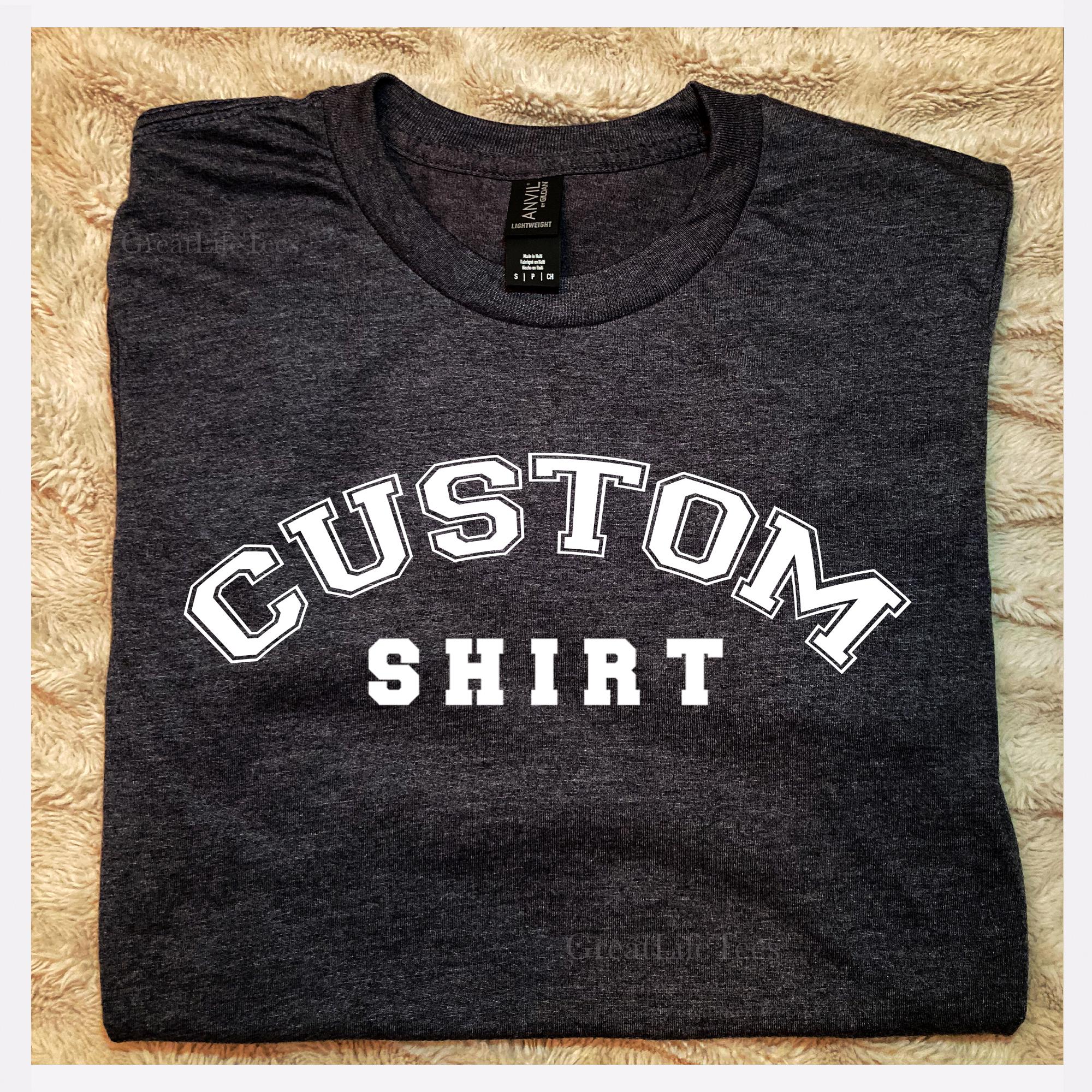 Custom Men's Shirt Personalized with Your Text, Logo, Design or Photo on T-shirt