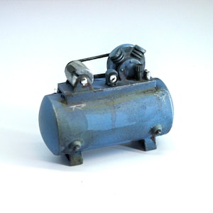 1/24 1/25th scale Air Compressor for model car display, diorama, dollhouse, miniature scenes. Comes with an impact driver and grinder