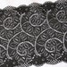 Black Lace Trim 6.6" ( 16.8cm ) Wide Stretch Lace Woven Elastic Lace Lingerie Fabric Floral Design Sewing Lace