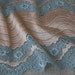 Light Sky Blue Lace Trim with Golden Thread Design 7" Wide Stretch Ribbon with Floral Design Sewing Elastic Lace Lingerie Fabric