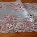 All Over Shiny Soft Pink Lace Trim with Silver Thread Design 8.3" Wide Floral Stretch Ribbon Elastic Lace Lingerie Fabric