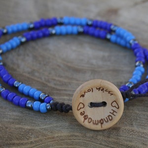 navy blue bracelet, wrapped Bracelet, vegan Bracelet, Beaded bracelet, SEED BEAD bracelet, BEADED cuff, for her or him, boho bracelet