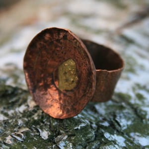 statement ring, copper ring, copper band,  handmade ring, organic ring, brass ring, boho ring, adjustable ring, ring for her, OOAK