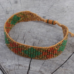 native Bracelet, bead loom Bracelet, Beaded bracelet, SEED BEAD bracelet, BEADED cuff boho bracelet american Beadwork aztec style