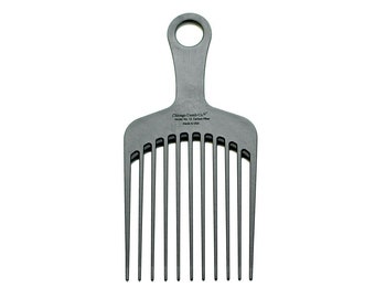 Chicago Comb Model 12 Carbon Fiber, XL Hair Pick, Made in USA, Anti-Static, 7.5 Inches (19 cm) Long