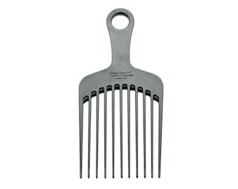 Chicago Comb Modell 12 Kohlefaser, XL Haarkamm, hergestellt in den USA, antistatisch, 19 cm lang, optional mit einer Gravur
