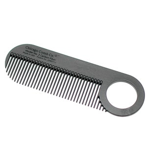 Pente de fibra de carbono modelo nº 2, de bolso para uso diário, para viagem e para barba, para cabelos finos e ralos, macio, antiestático, fabricado nos EUA