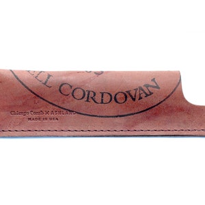 Etui en cuir Shell Cordovan couleur n° 8 Horween pour peigne Chicago