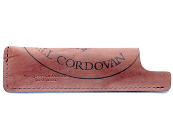 Funda de cuero Horween color Shell Cordovan n.° 8 para peine Chicago