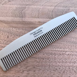 Model No. 3 Titanium comb, Made in USA, with free custom-engraving