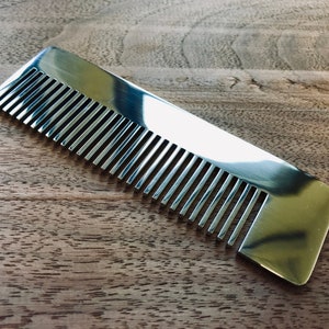 Model No. 4 Mirror stainless steel comb, Made in USA, with free custom-engraving