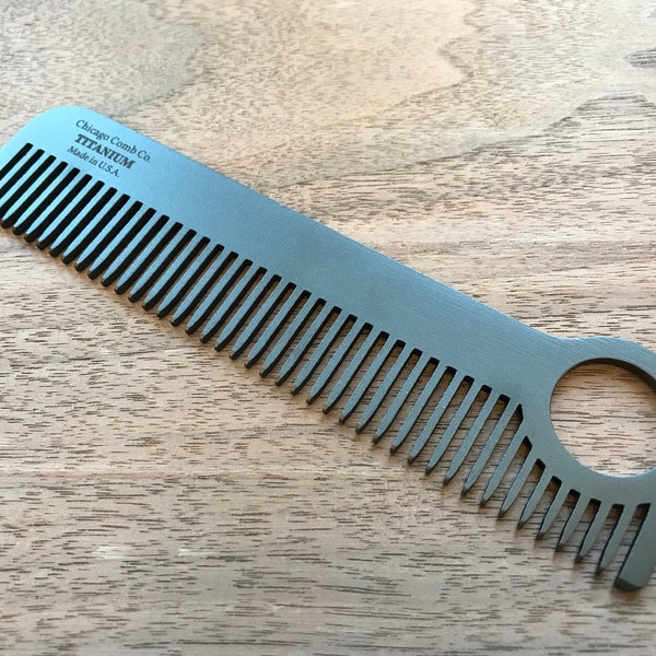 Model No. 1 Black Titanium comb, Made in USA, Ultra Smooth and Durable, with free custom-engraving