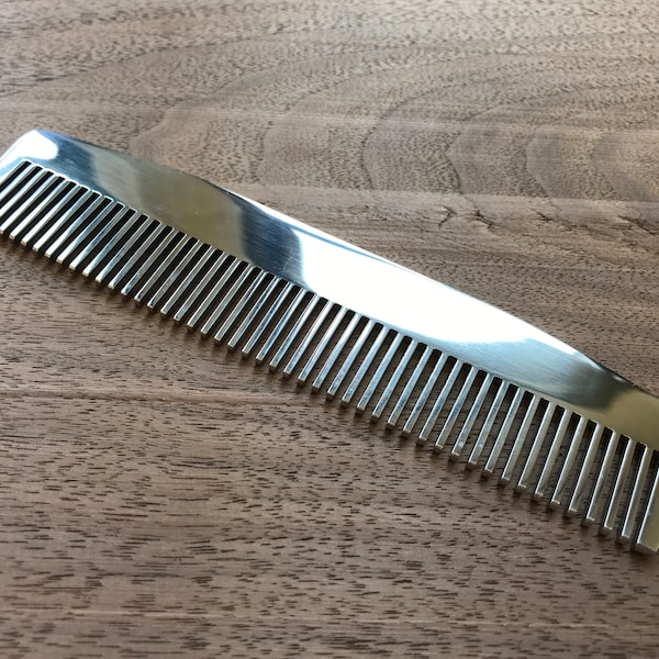 Model No. 3 Mirror stainless steel comb, Made in USA, with free custom-engraving