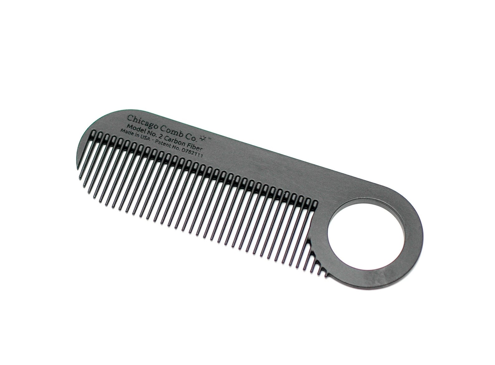 Model No. 2 Carbon Fiber Comb, Daily Use Pocket, Travel, and Beard Comb ...