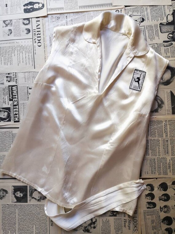 30s Fitness Uniform Satin Blouse Rare
