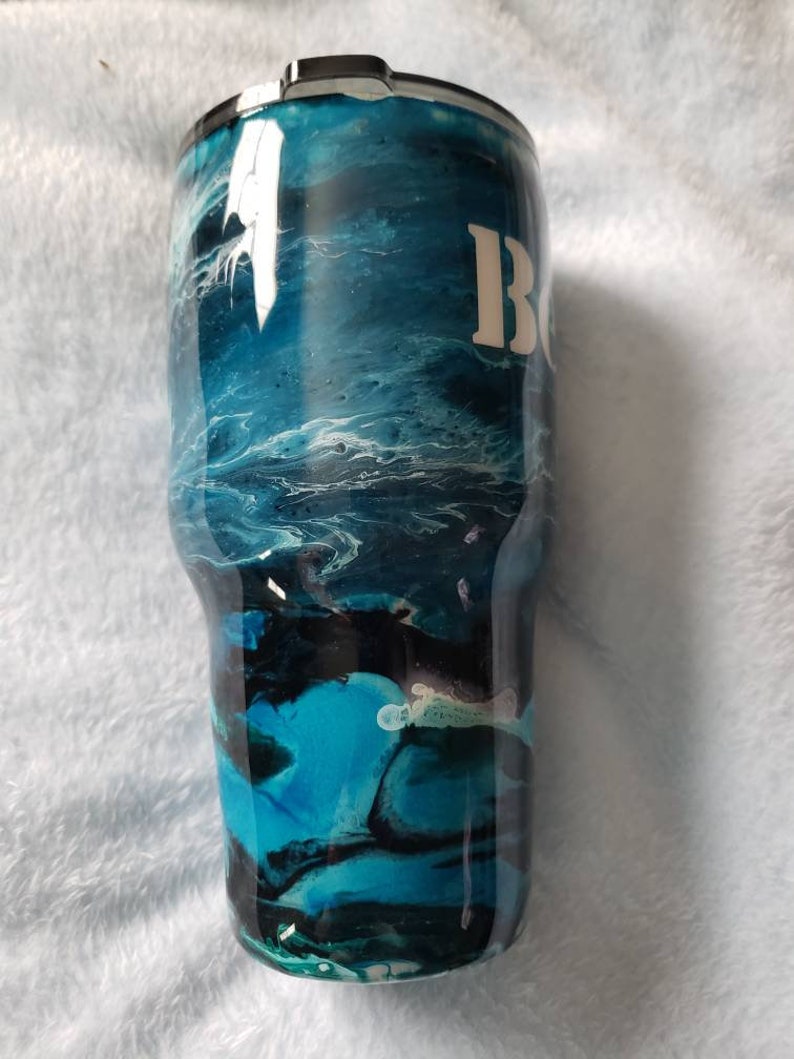 Alcohol Ink Tumbler Epoxy Coated Tumbler Personalized | Etsy