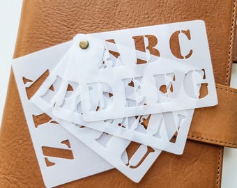 Army Font Alphabet Planner Stencils – Alphabet Stencil in 7.5mil Mylar | Pocket-Sized Credit Card Format | Journaling & Planning