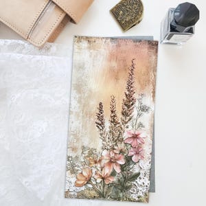 Blush Meadow Printed Cover Dashboard for Traveler’s Notebook – Standard Size | Journal Decor | TN Planner Accessory D113
