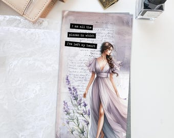 Lavender Soul Printed Cover Dashboard for Traveler’s Notebook – Standard Size | Journal Decor | TN Planner Accessory D118