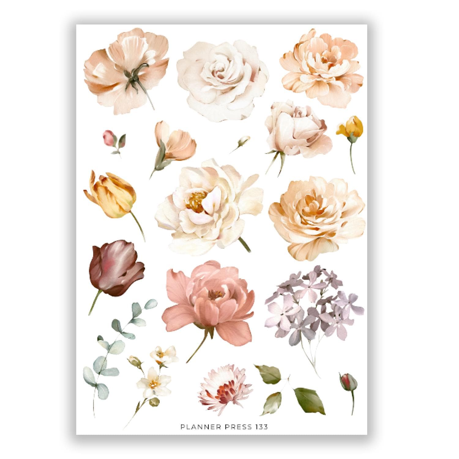 Floral Sticker Sheet | Washi Stickers for Journaling and Planners ...
