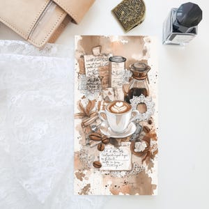 Cozy Coffee Printed Cover Dashboard for Traveler’s Notebook – Standard Size | Journal Decor | TN Planner Accessory D101