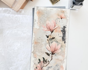 Magnolia Dreams Printed Cover Dashboard for Traveler’s Notebook – Standard Size | Journal Decor | TN Planner Accessory D108