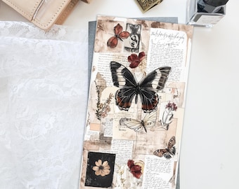 Butterfly Printed Cover Dashboard for Traveler’s Notebook – Standard Size | Journal Decor | TN Planner Accessory D103