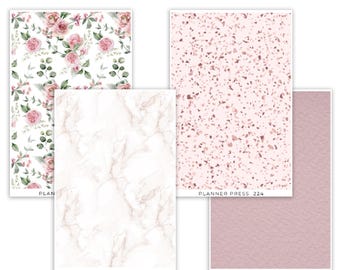 Romantic Academia Full Page  Pattern Sticker Sheet | Tearable Washi Stickers for Journaling & Planners | Corner, Border and Header Deco
