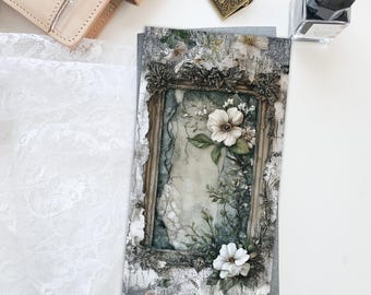 Faded Garden Printed Cover Dashboard for Traveler’s Notebook – Standard Size | Journal Decor | TN Planner Accessory D110