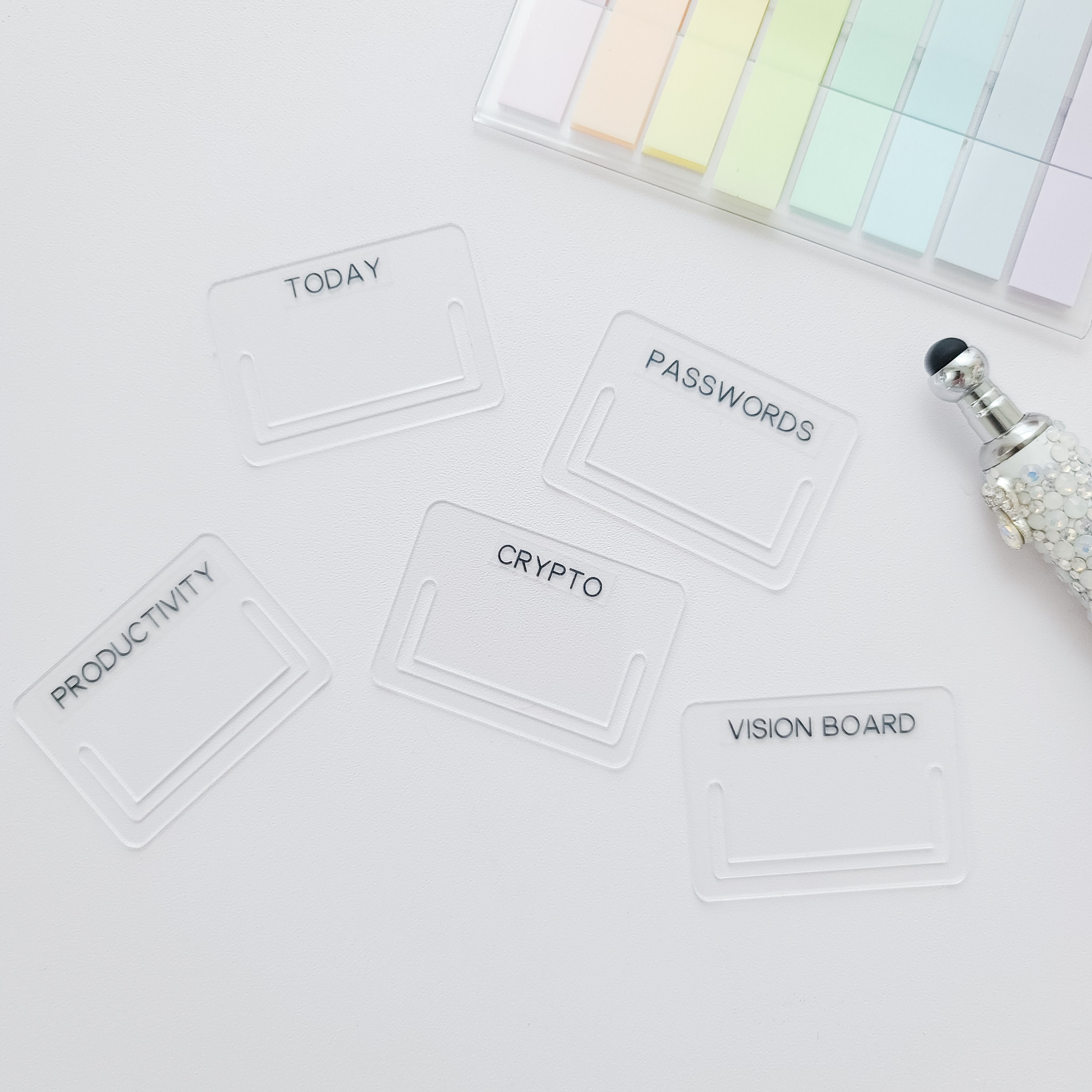 Acrylic Tab Text Clear Divider Tabs Labels 1805– Planner Press