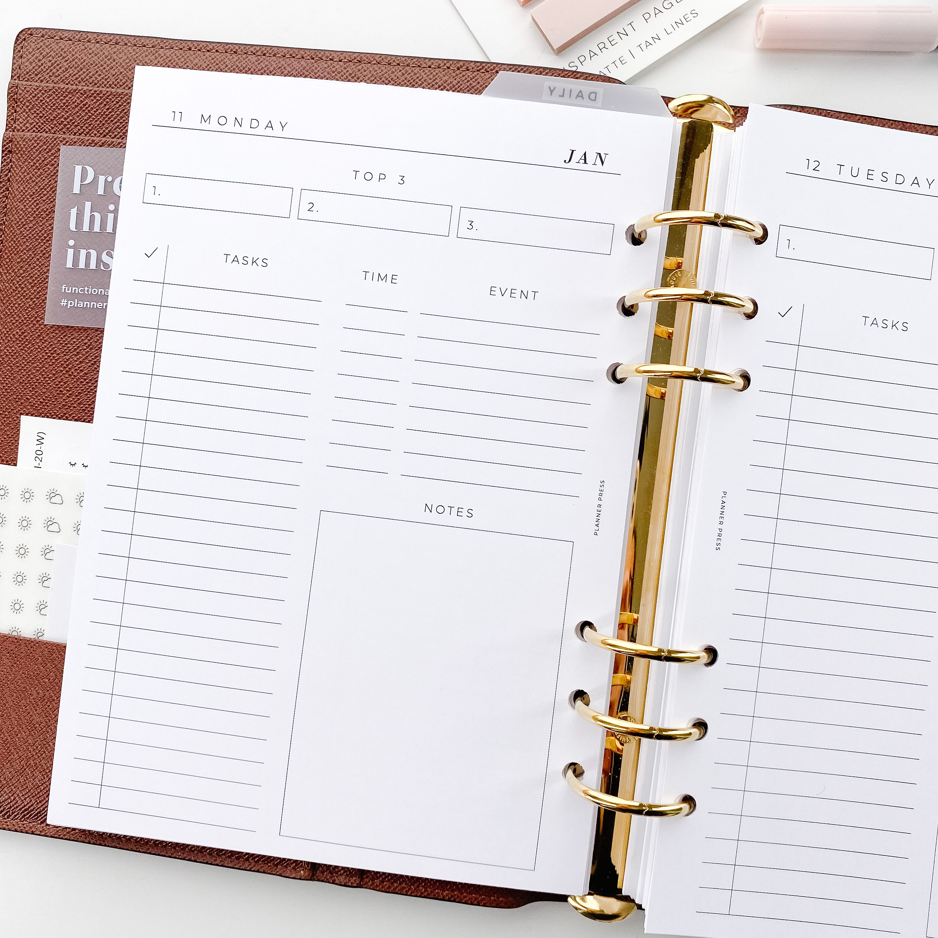 Buy Daily Dated Day on One Page Printed Planner Inserts Online in India 