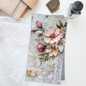 Dusty Petals Printed Cover Dashboard for Traveler’s Notebook – Standard Size | Journal Decor | TN Planner Accessory D114