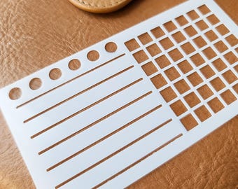5mm Grid Journal Stencil – Lines, Boxes & Circles | Perfect for Stalogy and Grid Journals | Compact Layout Stencil Mylar