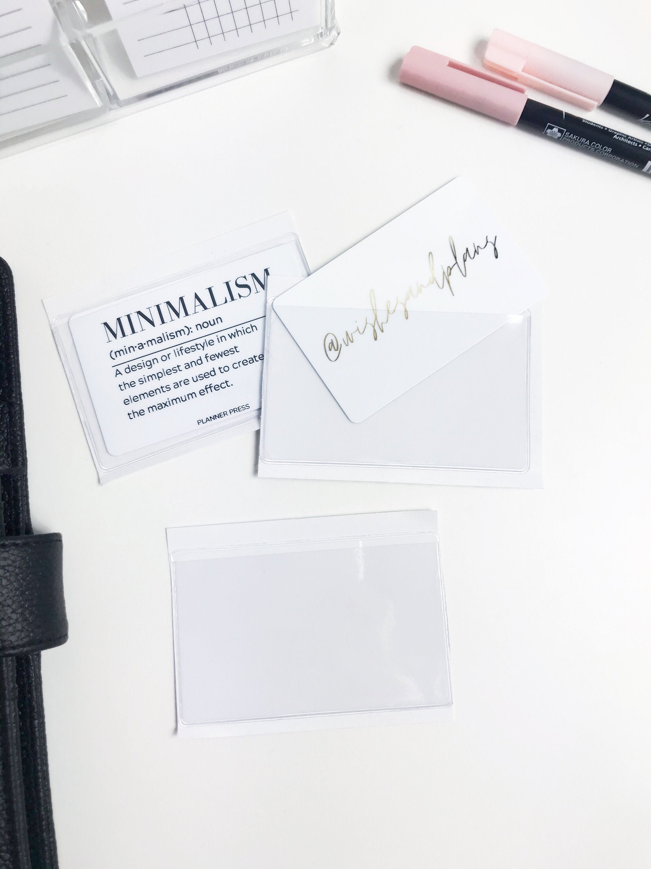 009 Top Opening Adhesive Vinyl Pockets For TN's & Ringbound Plann…