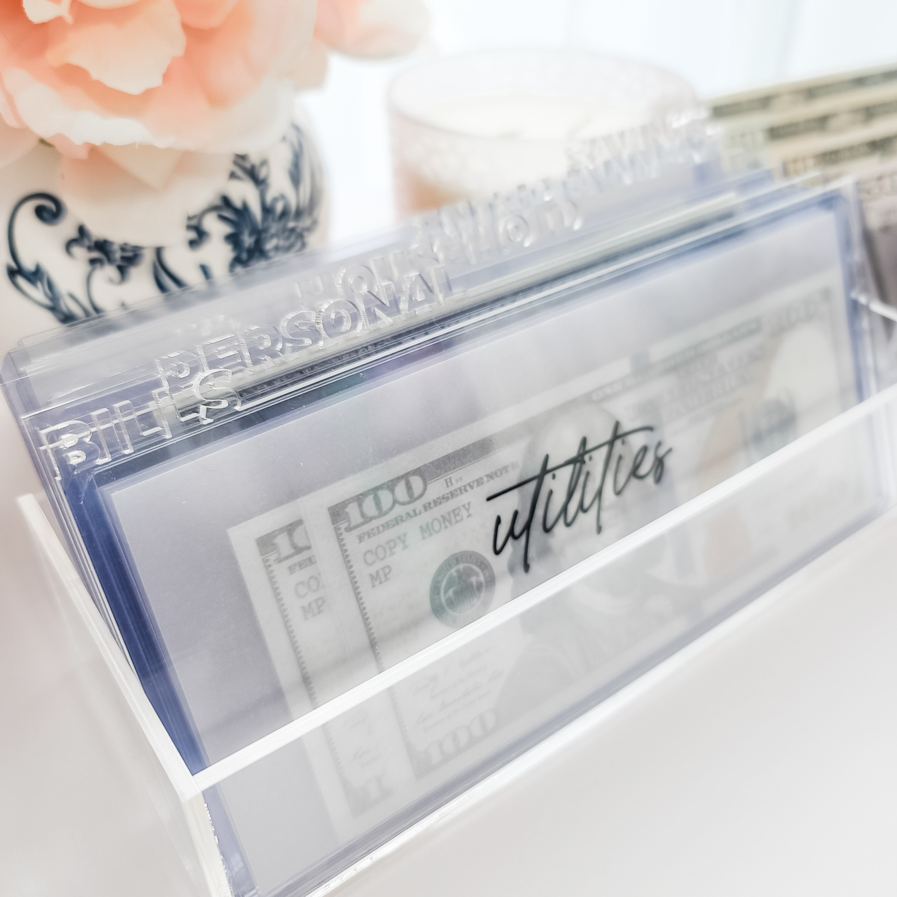 ADDON - Dividers for Cash Envelope Box Acrylic CashBox, Budget