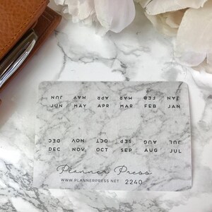 Marble Monthly Tab Stickers - Fits Erin Condren, KikkiK, Filofax Planners and Midori Notebooks 2240