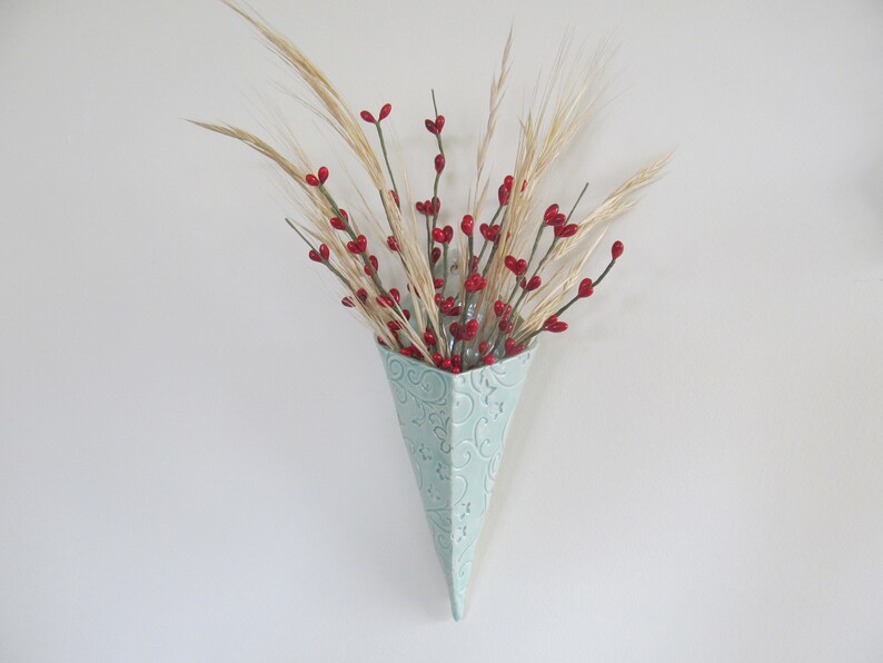 Handmade Ceramic Wall Vase Pottery Pocket