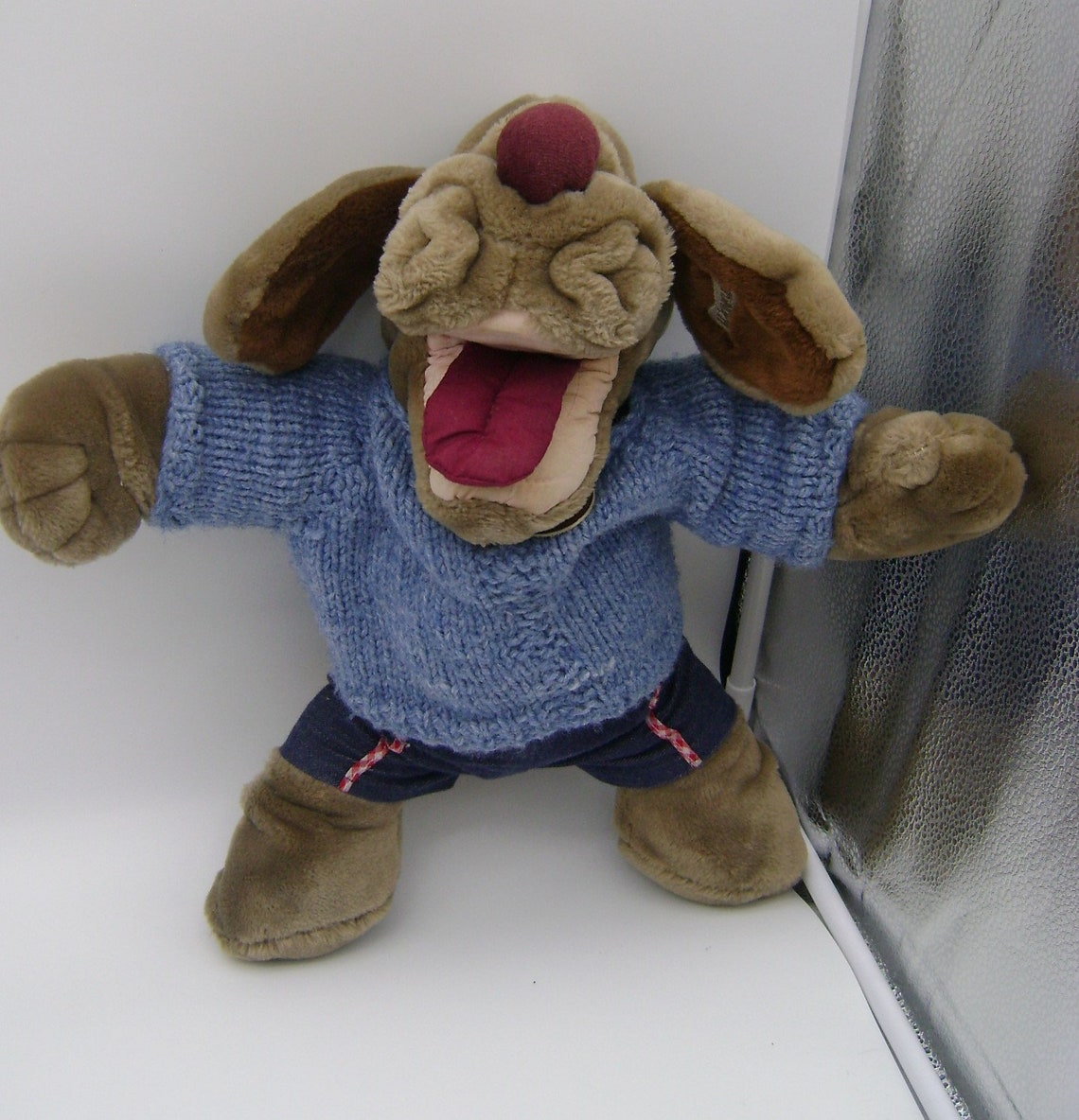 RARE TALKING Wrinkles Dog Puppet 1981 by Ganz Bros Toys Etsy