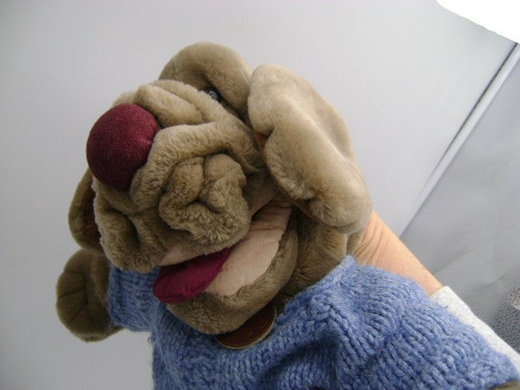 original wrinkles dog puppet
