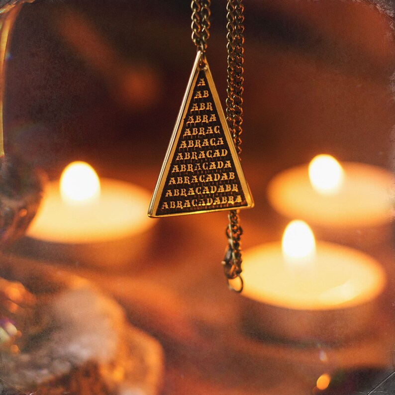 Abracadabra Witches mystical kabbalah amulet Abraxas pendant Etsy