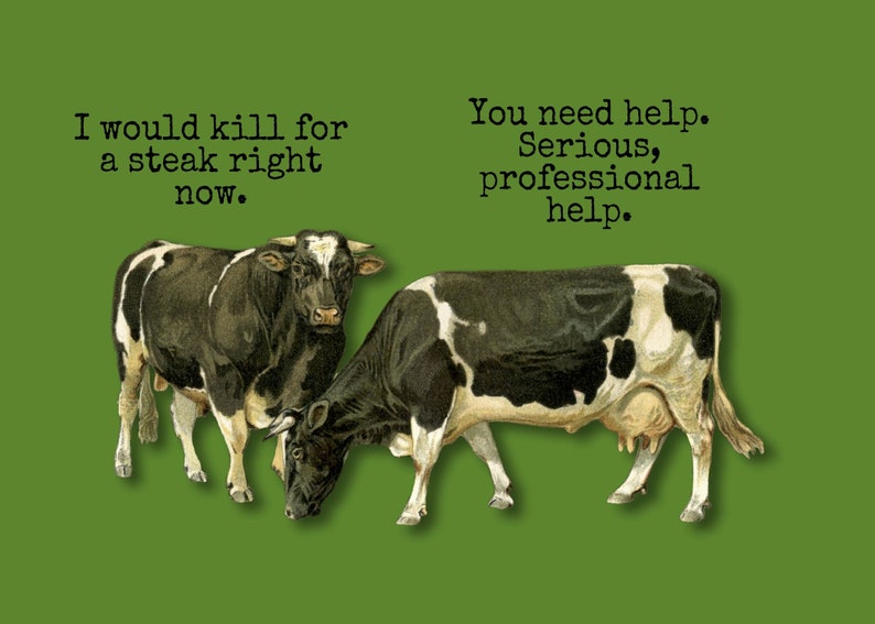 Just Because Greeting Card Cows Humorous