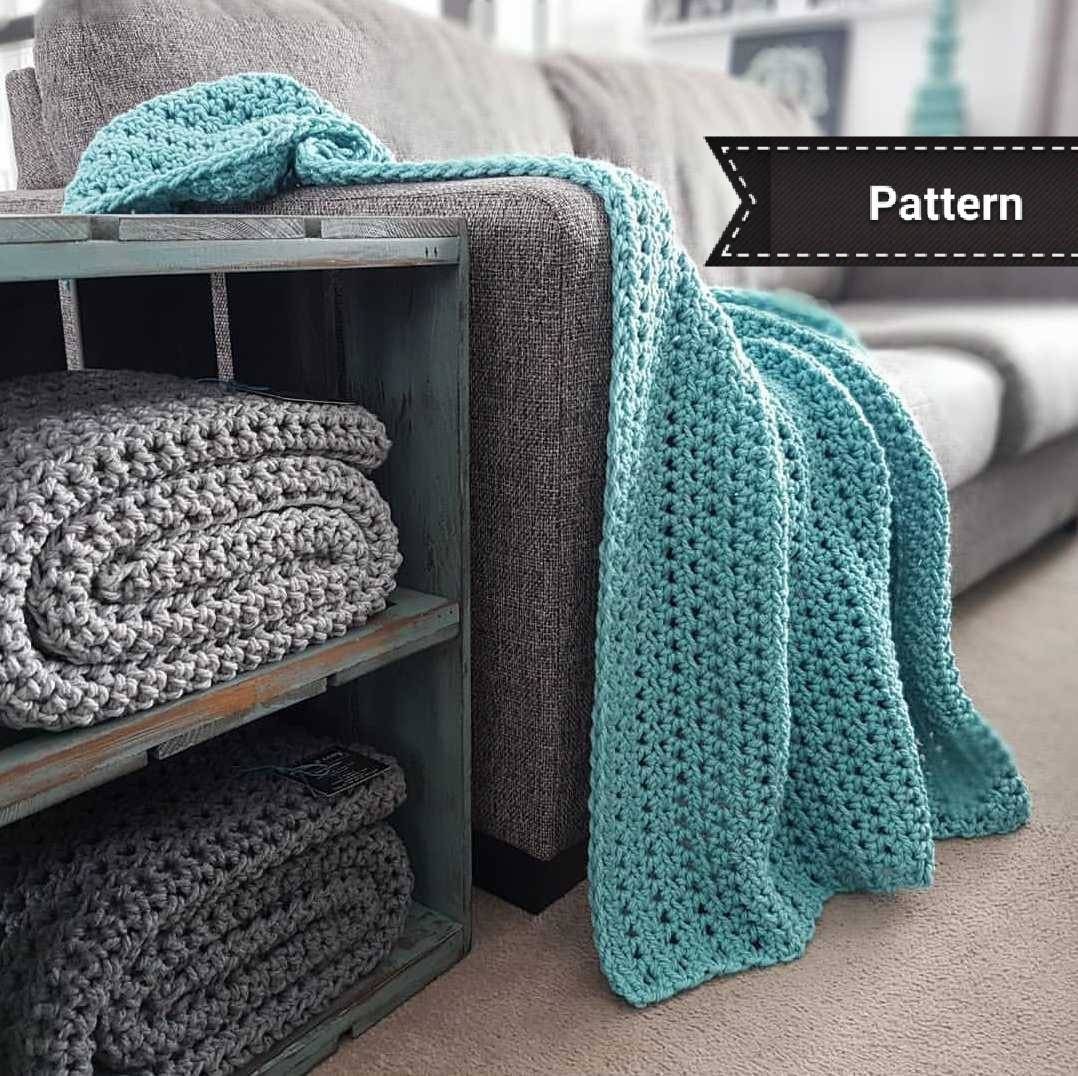 Crochet Blanket Pattern, Bulky, Afgahn Pattern, Crochet Pattern, Throw  Blanket Pattern, Pattern, Crochet Blanket, Free 