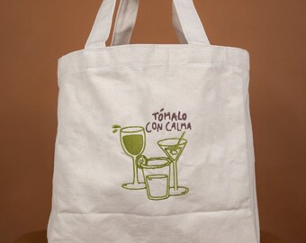 Tómalo Con Calma Tote Bag - Calma Todo Bien - Calma Tote Bag - Latina Owned - Latina Power - No Pasa Nada - No Pasa Nada Tote Bag -