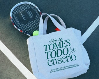 No Te Tomos Todo Tan Enserio Tote Bag - aesthetic tote - latina tote bag - shopper tote bag - canvas