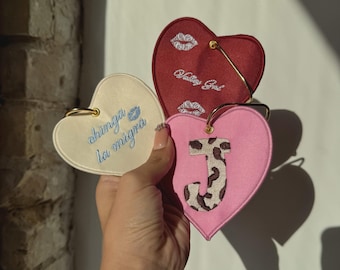 Custom Bag Charm - Initial Bag Charm - Personalized Bag Charm - Custom Heart Charm