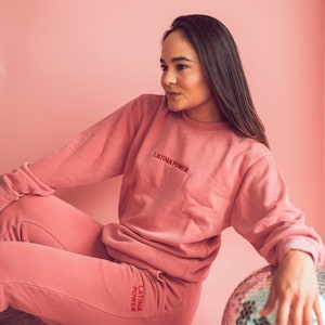Pink Latina Power Pullover - Latina Power Sweatshirt - Latina Owned Shops - Latina Owned Business - Latina Sweatshirt - Latina Gift -