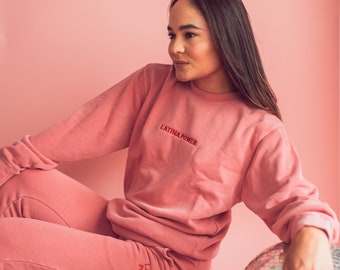Roze Latina Power Pullover - Latina Power Sweatshirt - Latina Owned Shops - Latina Owned Business - Latina Sweatshirt - Latina cadeau -