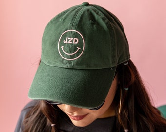 JZD Hunter Green Smiley Cap