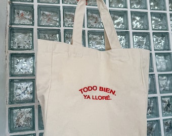 Todo Bien Red Tote (Valentine's Day Edition) - Latina Brand - Spanish Stuff - Spanish Tote Bag