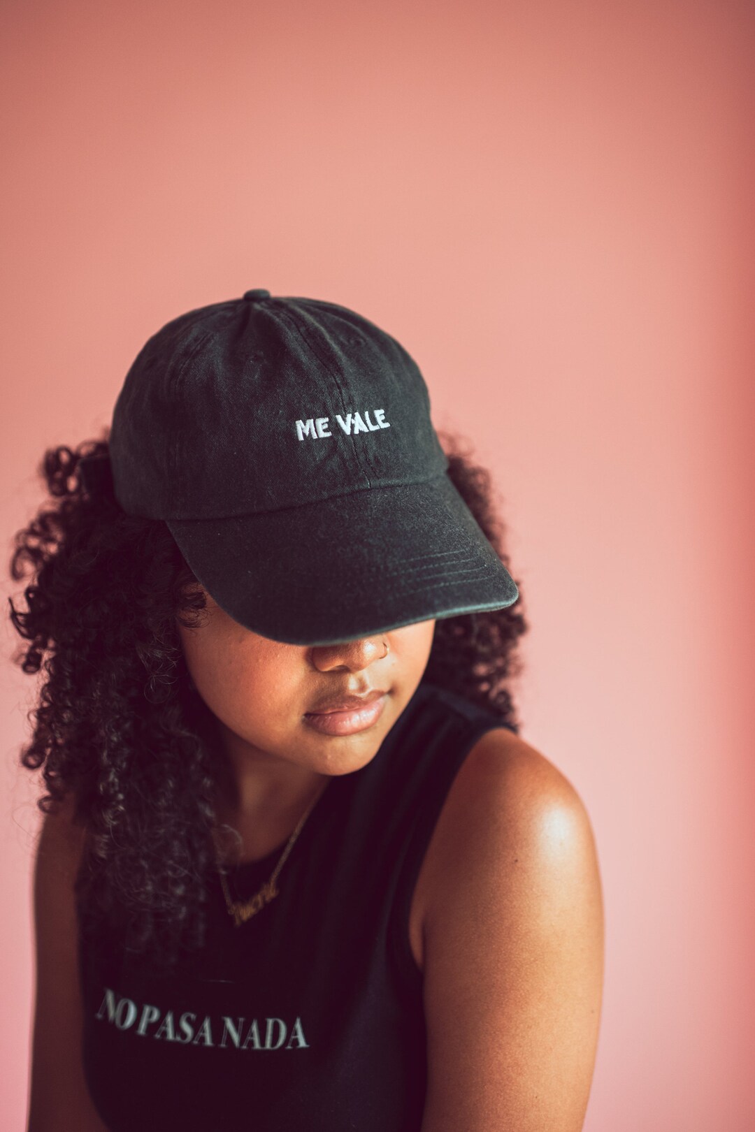 ME VALE Black Dad Hat Spanish Hat Me Vale Latina Hat Etsy